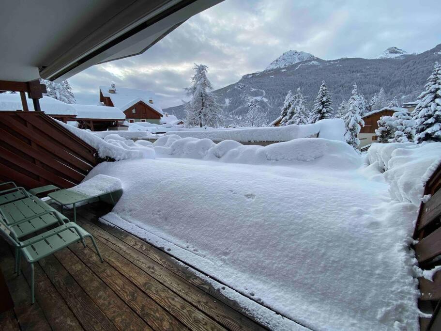 Appartement 4 Pers Grande Terrasse Vue Pistes Ski Saint-Chaffrey Dış mekan fotoğraf